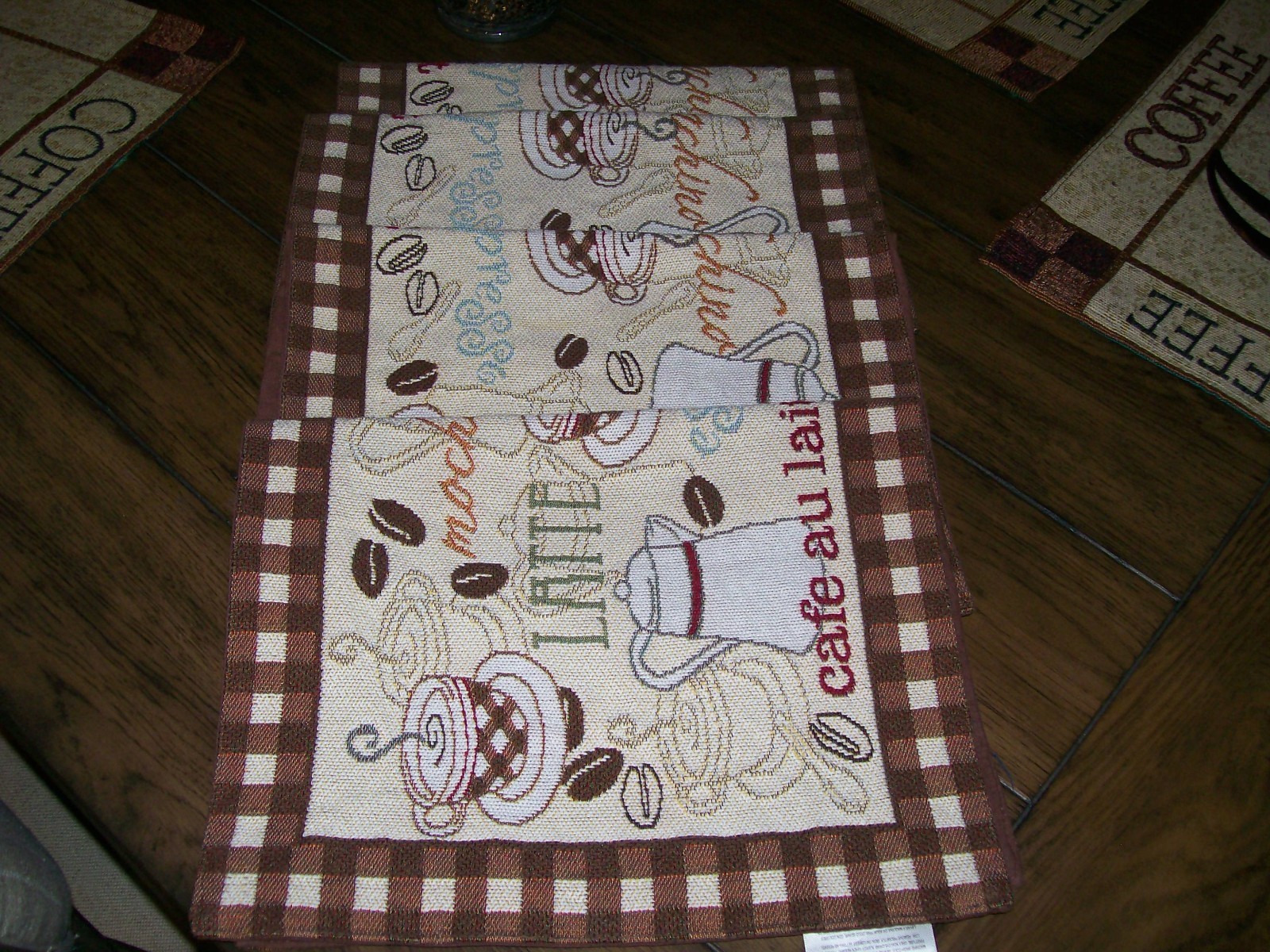 BETTER HOMES & GARDENS SET OF 4 BROWN COFFEE CLOTH TABLE-MATS GREAT CONDITION