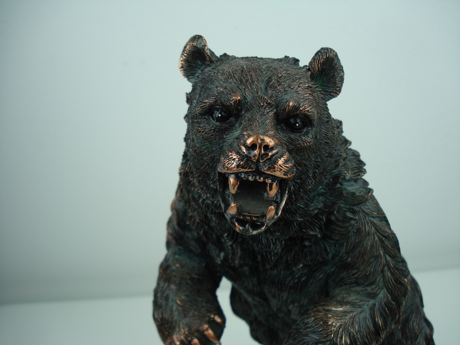 Market Grizzly Bear Electroplated Bronze Figurine Statue 13