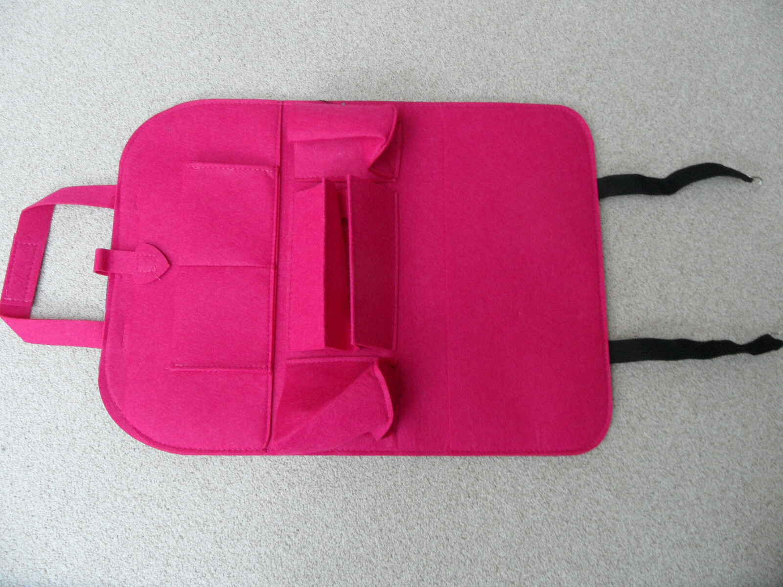 Organizer für Auto-Rücksitz aus Filz / Utensilientasche Farbe pink