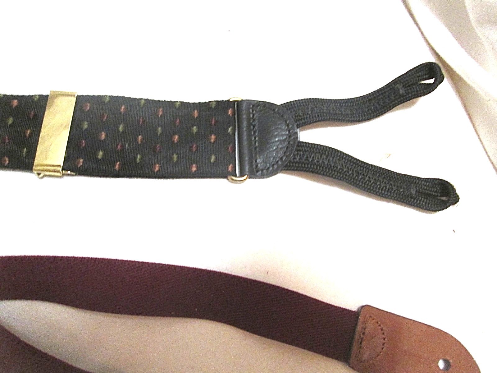 Cole Haan Black w/multicolor stitching Men's Suspenders Button Connectors