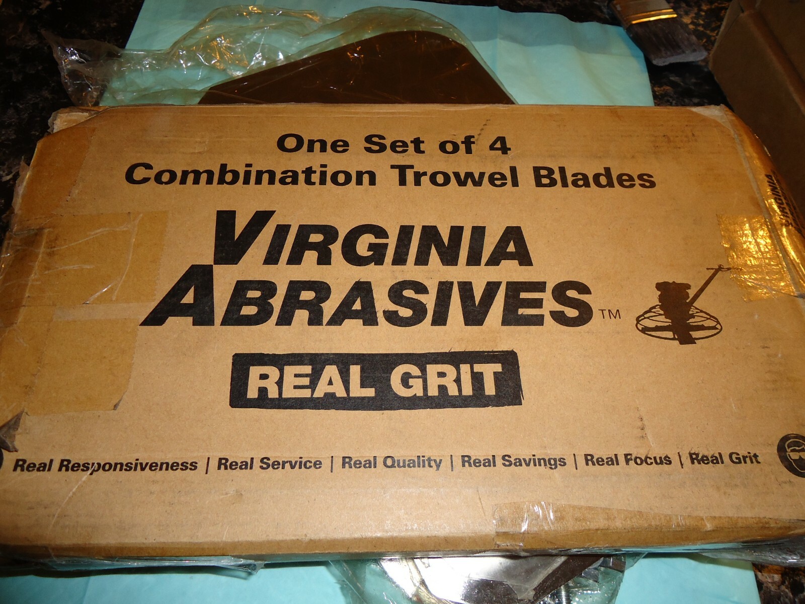 Virginia Abrasives Power Trowel bolt on Combo Blades 8x14, 1 SET OF 4