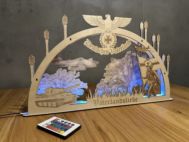 Lichterbogen Led Usb Schwibbogen Deutschland Weihnachten Holz Vaterlandsliebe