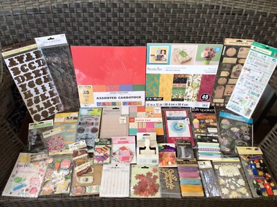 HUGE SCRAPBOOK LOT~Mixed Themes~Paper. Folder. Stickers. Stamps. Punch~NEW