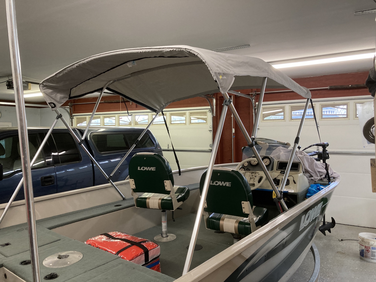 3 Bow Bimini Top PREMIUM RANGE 73" 78" Width, 6ft Long Grey with Rear