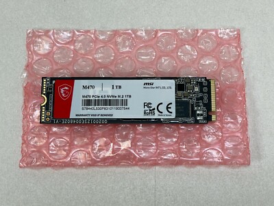 MSI SPATIUM M470 PCIe 4.0 NVMe M.2 2280 1TB Internal SSD PCIe Gen4 5000MB/s