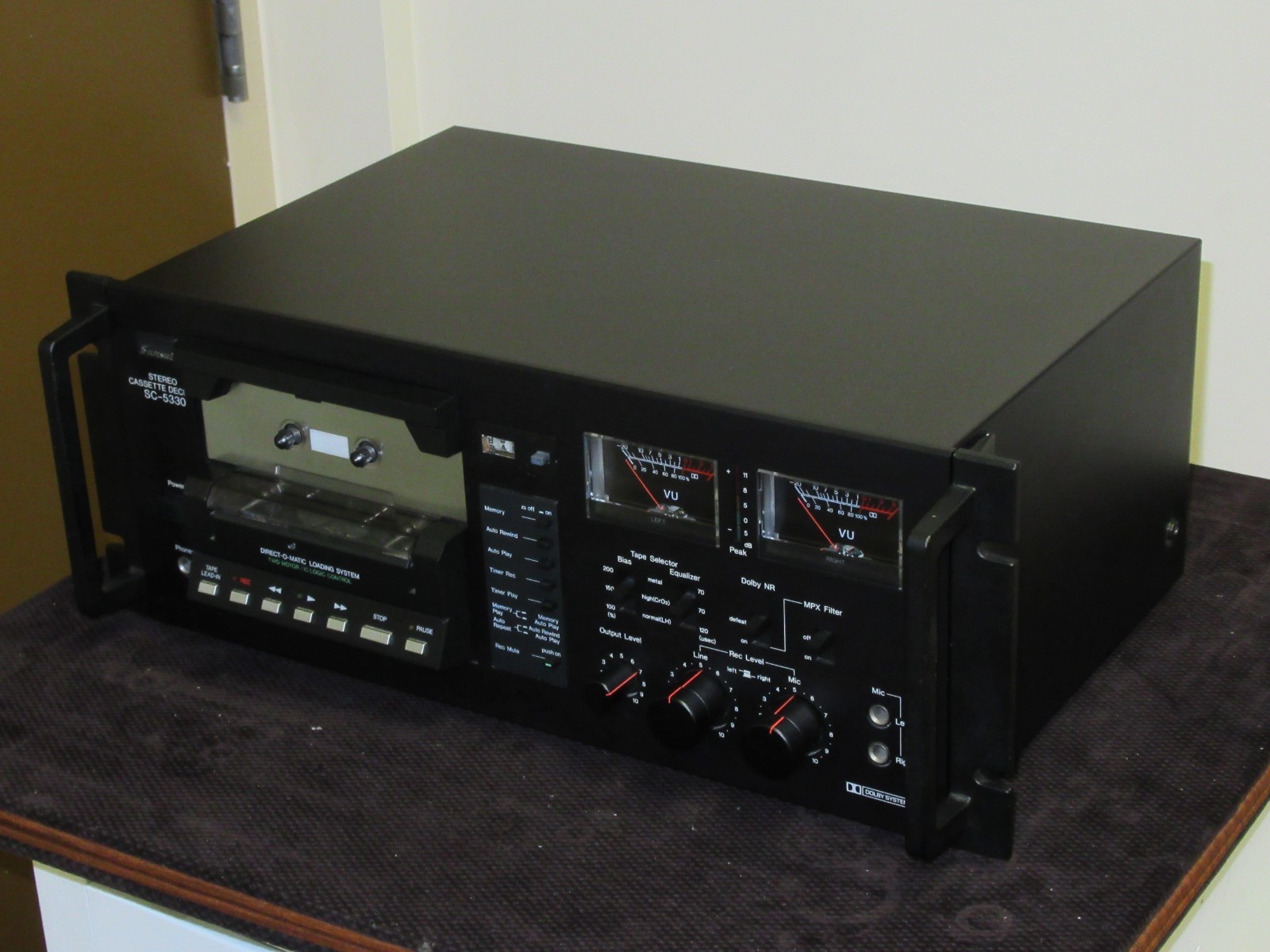 Sansui SC-5330 Stereo Cassette Tape Deck with Rack Handles Original box & Manual