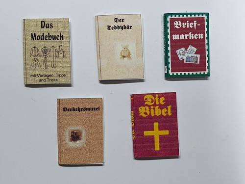 Puppenstuben Zubehör 5 Stück Bücher Briefmarken Mode Puppenhaus Miniaturen