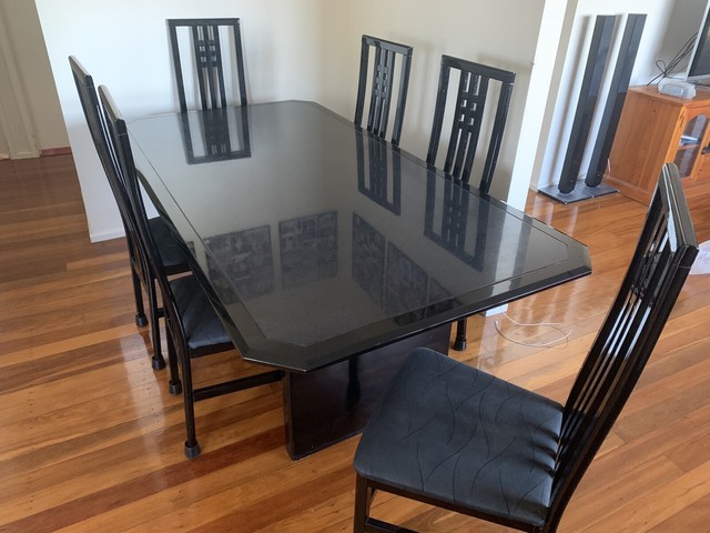 Black Solid Timber Dining Table | Dining Tables | Gumtree Australia