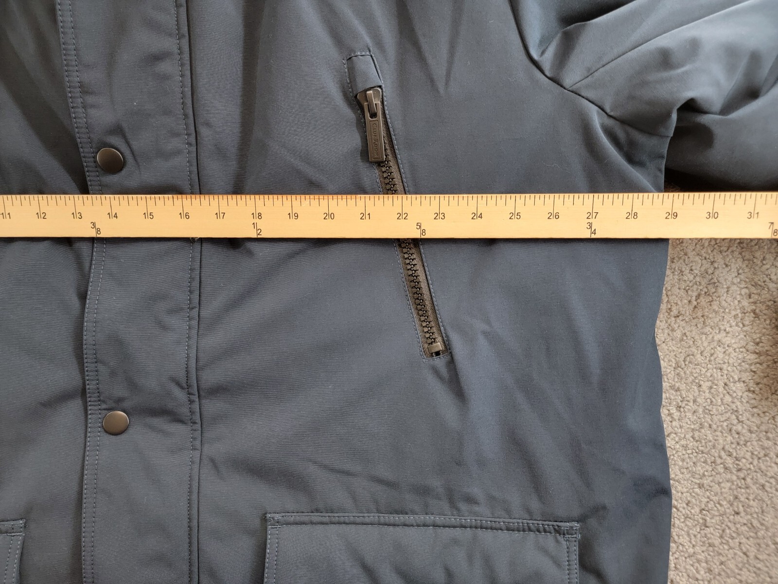 Club Room Parka with A Faux Fur-Hood Jacket Men's XXL Navy Zip/Snap Closure - Picture 6 of 17