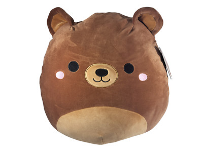 Squishmallow 16'' Omar Teddy Bear Brown Pink Cheek Kellytoy Plush