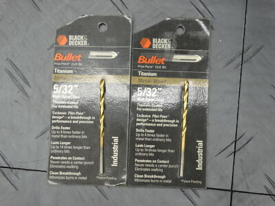 Black and Decker 5/32in Bullet Pilot Drill Bit Industrial (Lot of 2)