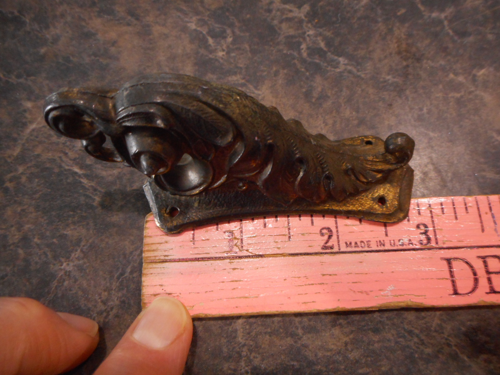 Ornate Hardware Handle Antique Rusty Farmhouse for restoration Furniture Cabinet
