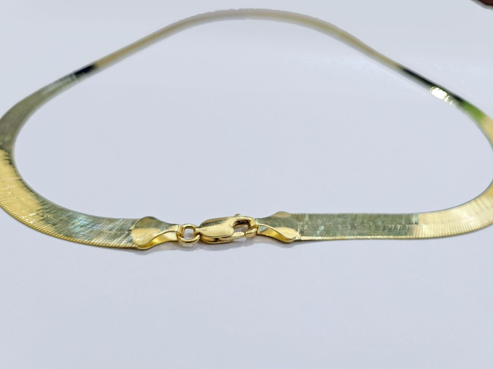 Pre-owned Goldbar Jewelers Real 10k Yellow Gold Necklace 8mm Herringbone Chain 18'' Inches Unisex