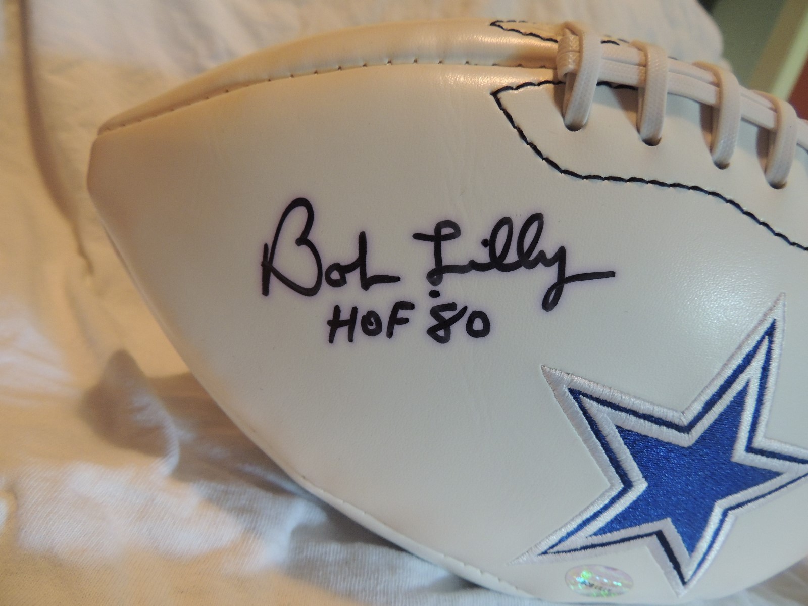 Bob Lilly Autograph Dallas Cowboy Football HOF 80