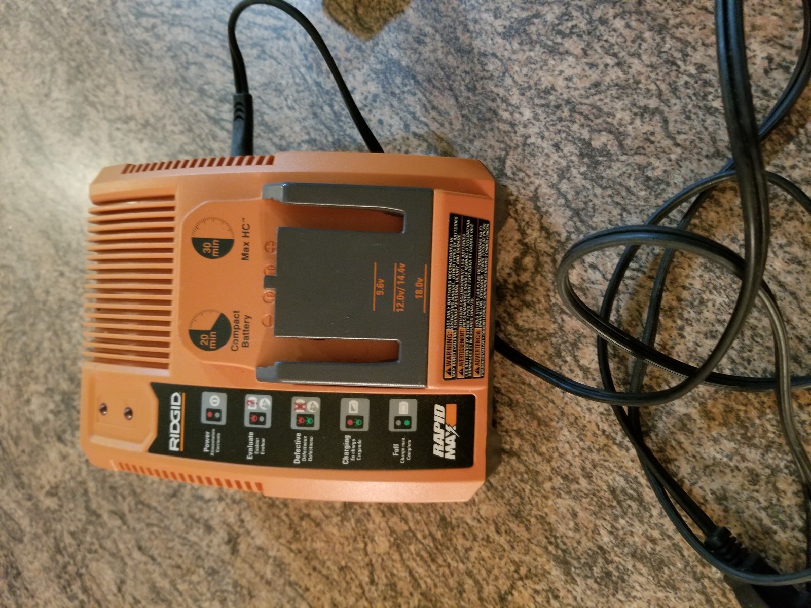 RIDGID BD0739 9.6-12.-14.4-18-Volt Battery Charger and Drill Only, No battery