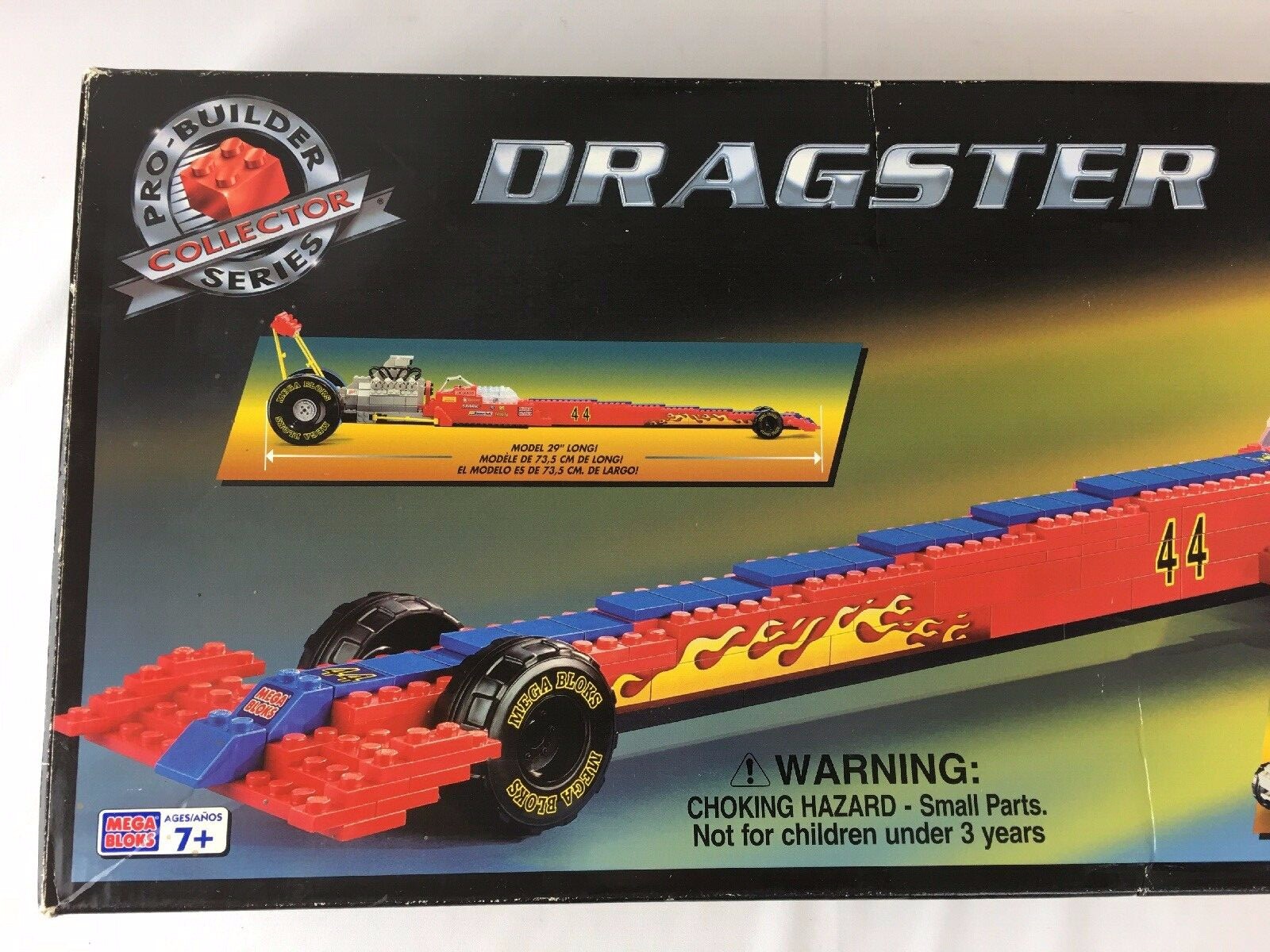 Mega Bloks Dragster Model Directions Building Blocks 9754 Box Pro Builder Series