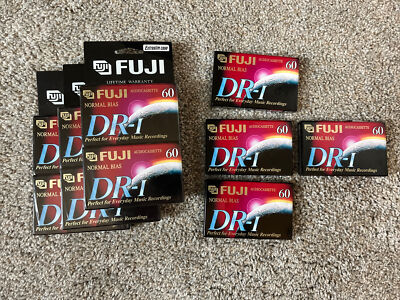 Cassette Lot FUJI DR-1 AUDIO CASSETTE TAPE (NEW BLANK SEALED MEDIA) LOT OF 10
