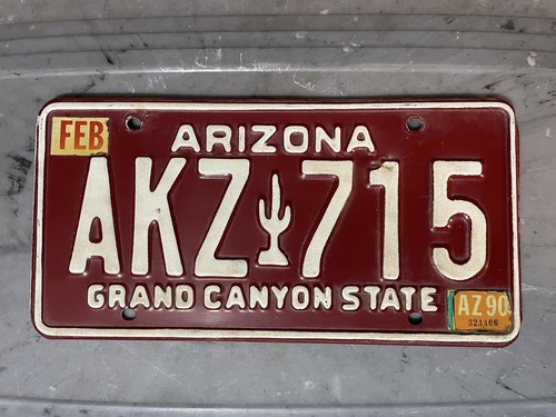 ARIZONA LICENSE PLATE GRAND CANYON STATE CACTUS AKZ 🌵715