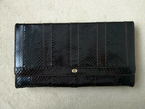 Krokotasche FW braun Krokodilleder Damen Handtasche Clutch