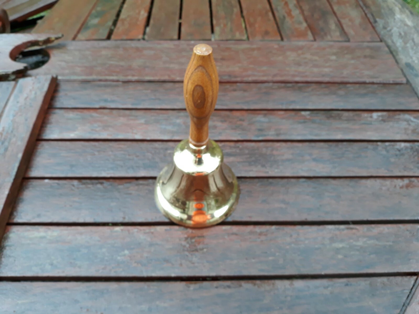 Brass Hand Bell with Wood Handle 6-1/4