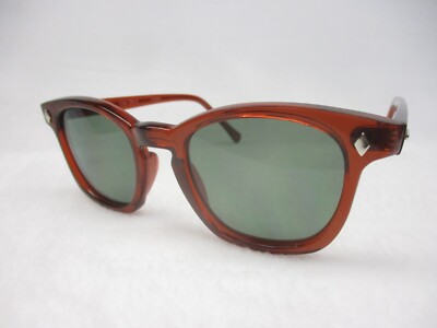 Pentax Hoya Sunglasses Preppy Retro Horn Rim 60's Style Red Frame G15 48 Medium