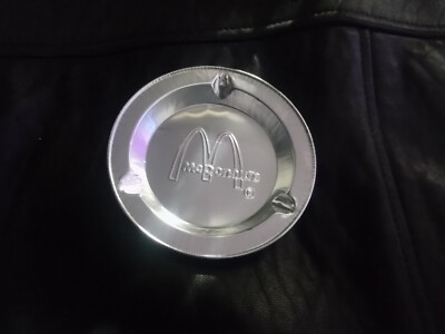 McDonalds Restaurant Vintage New Aluminum Ashtray 3-1/2 Inches 3.5  Silver Color