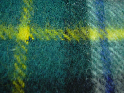 Bloomingdales Wool Tartan Plaid Blanket Blue Green White Baby Shop England 35x46