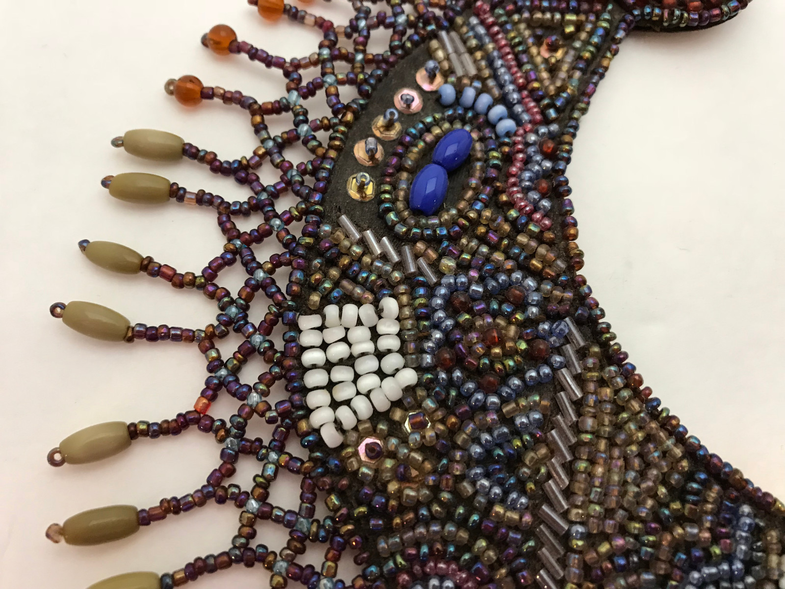 Vintage Hand Beaded Necklace Collar