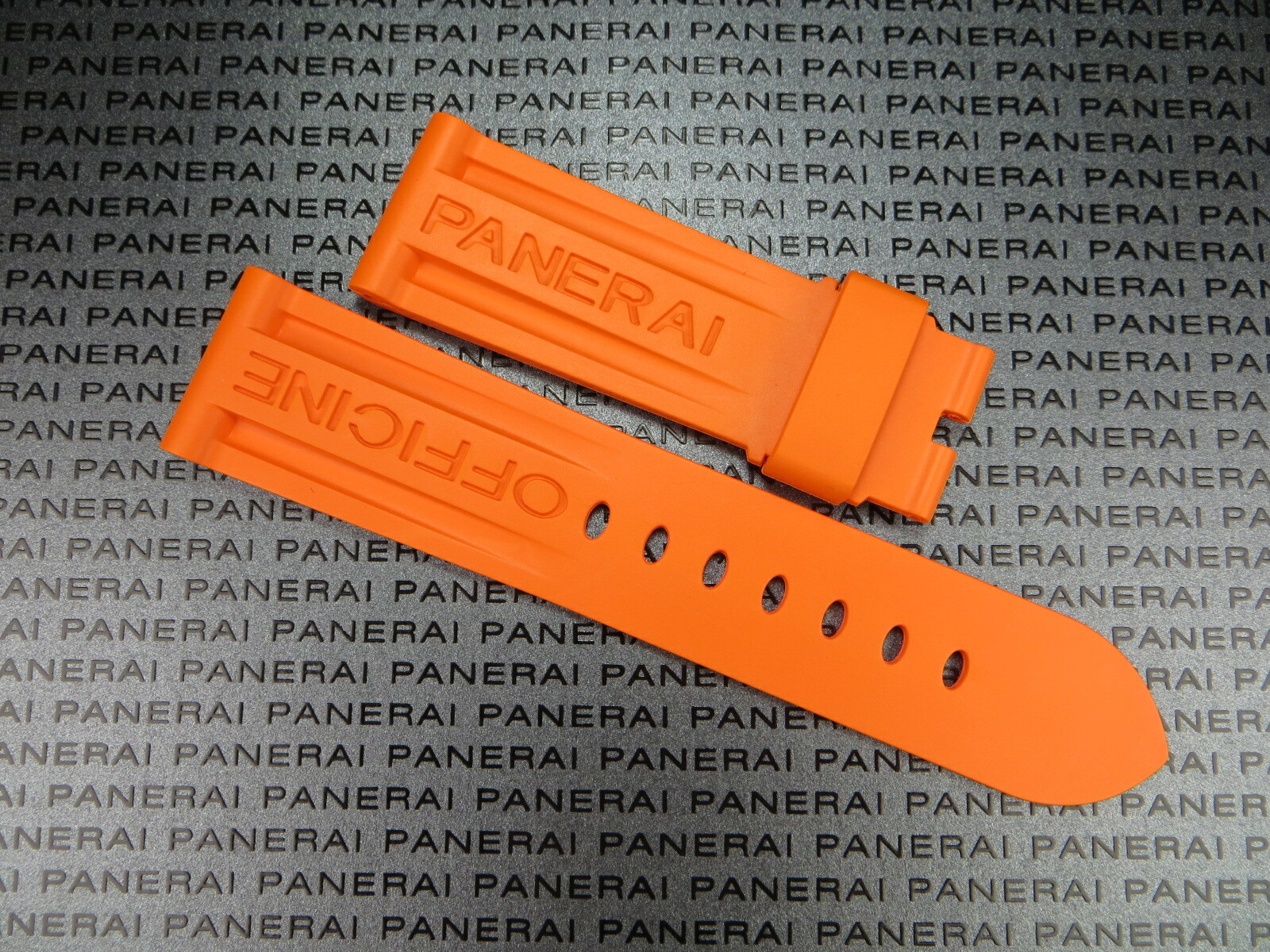 New 24mm Authentic PANERAI Rubber Strap Orange Diver Watch