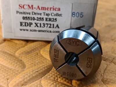 NEW SCM America 1/4'' M6 ER25 Tapping Tap Collet X13721A CNC Tooling Chuck .255