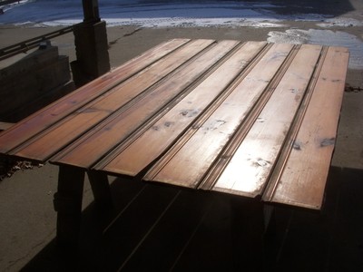 antique pine cabin boards / knotty pine wainscot/ antique barn door roller door