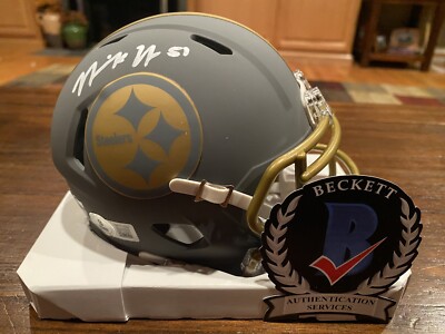Nick Herbig Autographed Pittsburgh Steelers Slate Mini Helmet Witness Beckett