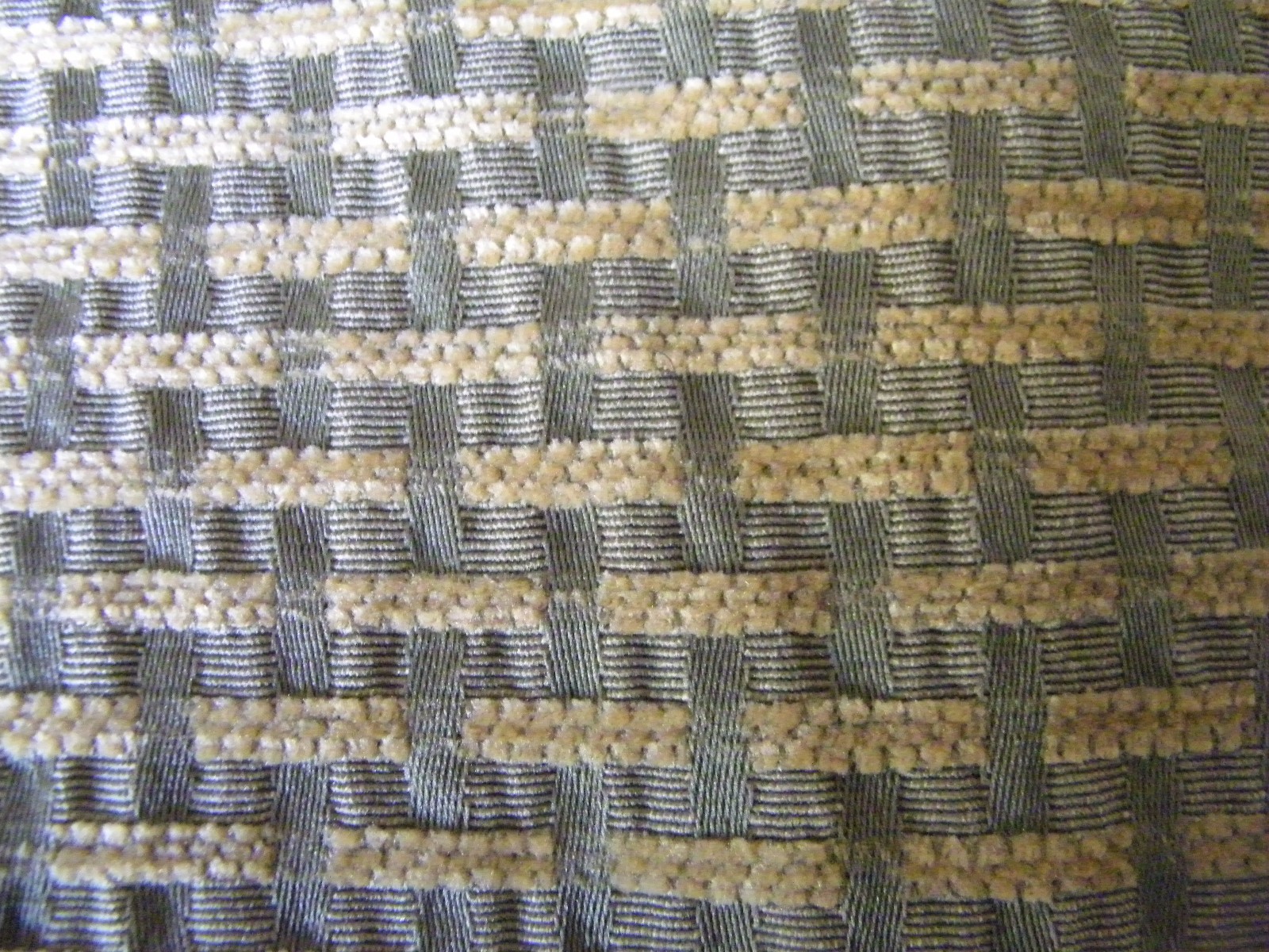 Gold & Green Chenille Upholstery Fabric Basket weave Design 1 7/8 Yd. x 54