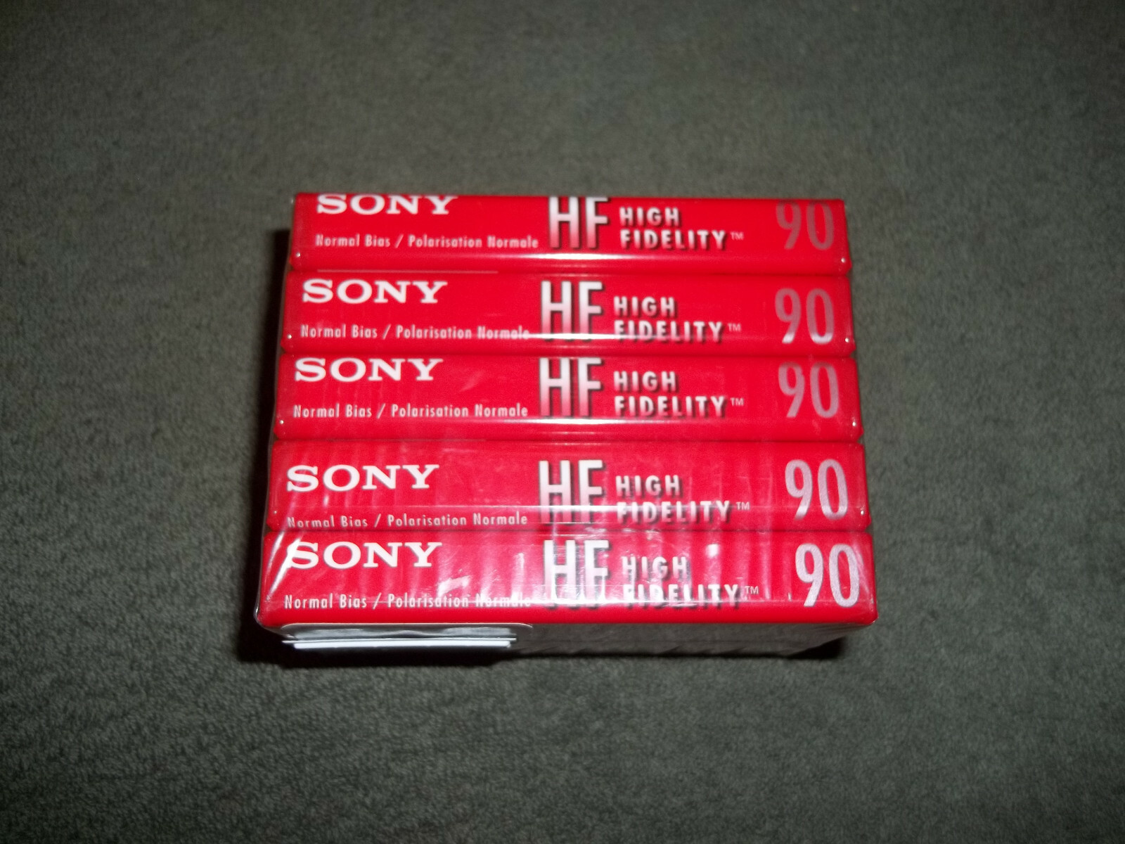 Sony High Fidelity HF 90 Minute Audio Recording Blank Cassette Tapes 5 Pack NIP