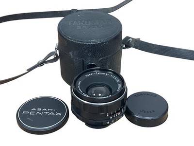 Asahi Super-Takumar 35mm f3.5 Prime Lens Aluminium Barrel SLR Japan Caps Case