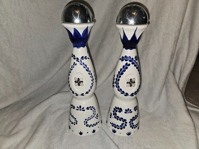 Lot Of 2 Clase Azul Reposado Tequila White And Blue Empty Bottle 750ml Rinsed