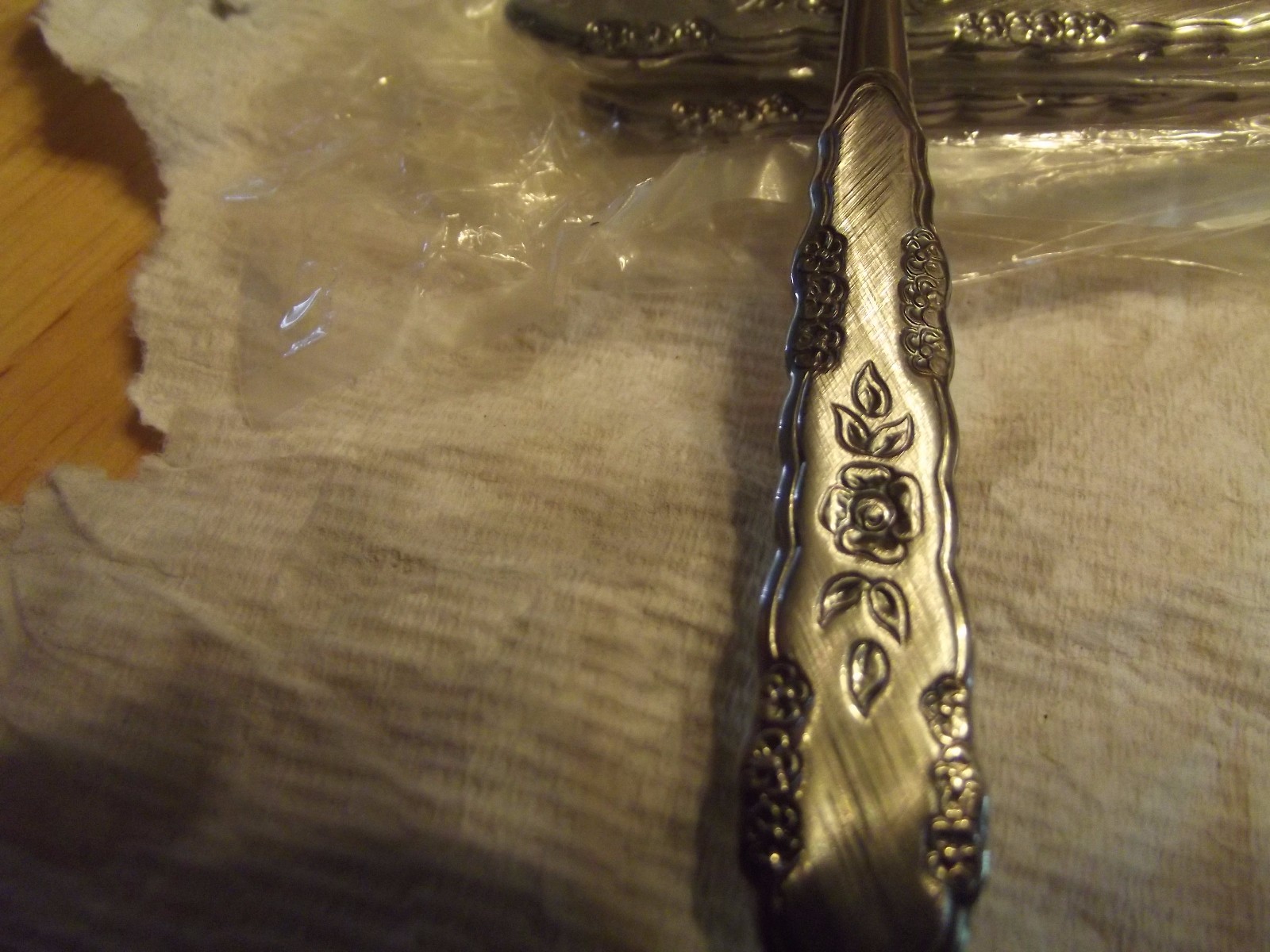 4 1881 ROGERS Oneida  FIRST ROSE/JULLIAN Stainless Steel SALAD FORKS   8 Availab