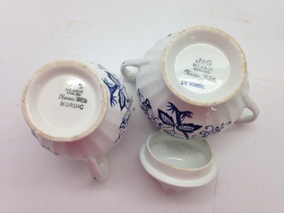 Creamer & Sugar Blue Nordic English Staffordshire J&G Meakin Onion England