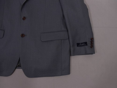 $295 Ralph Lauren Mens Wool Silk Sport Coat Two Button Blazer Jacket Blue 40S