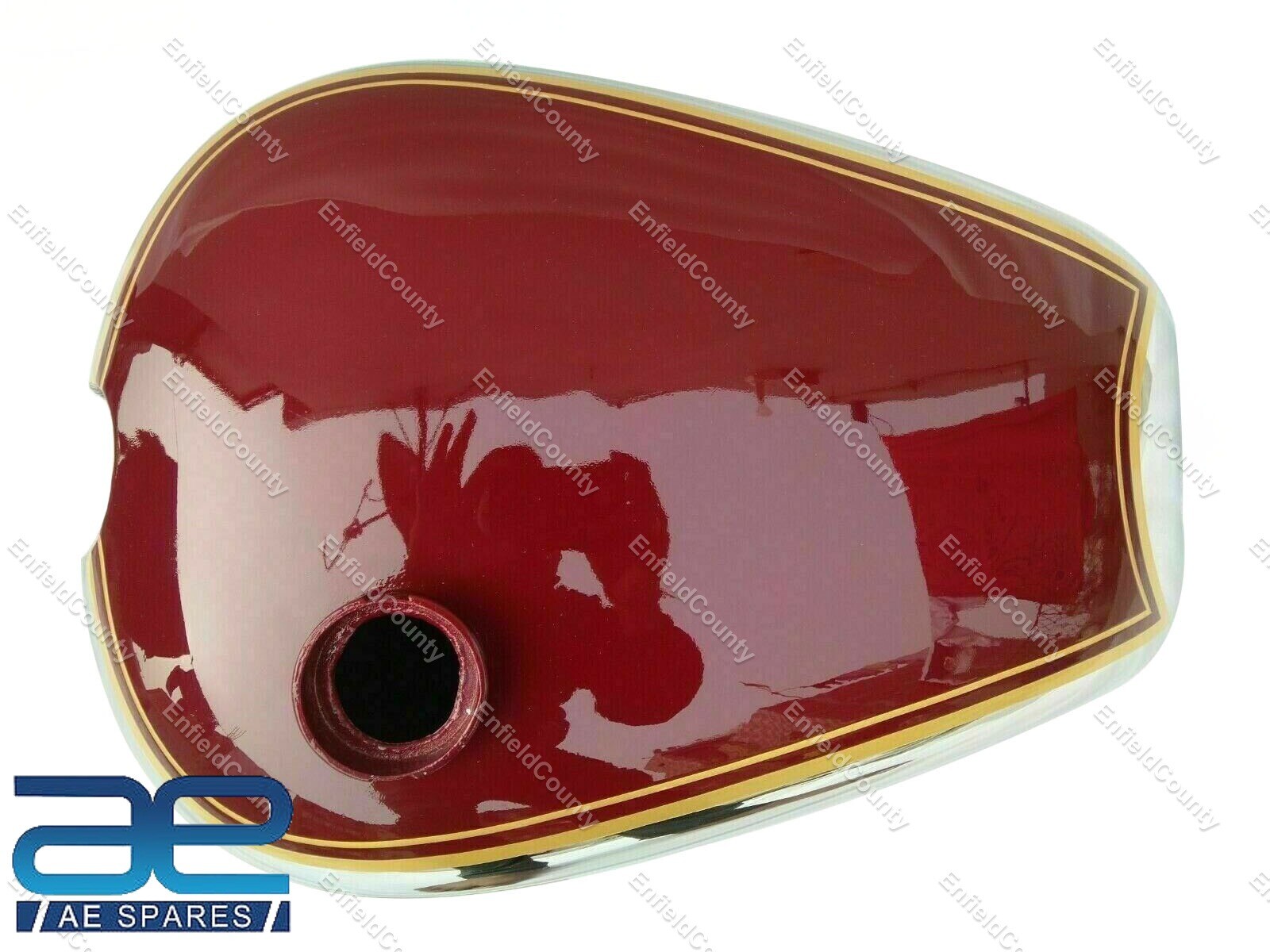 For Royal Enfield J,G Models 1946 Chrome & Red Painted Gas Fuel Petrol Tank  