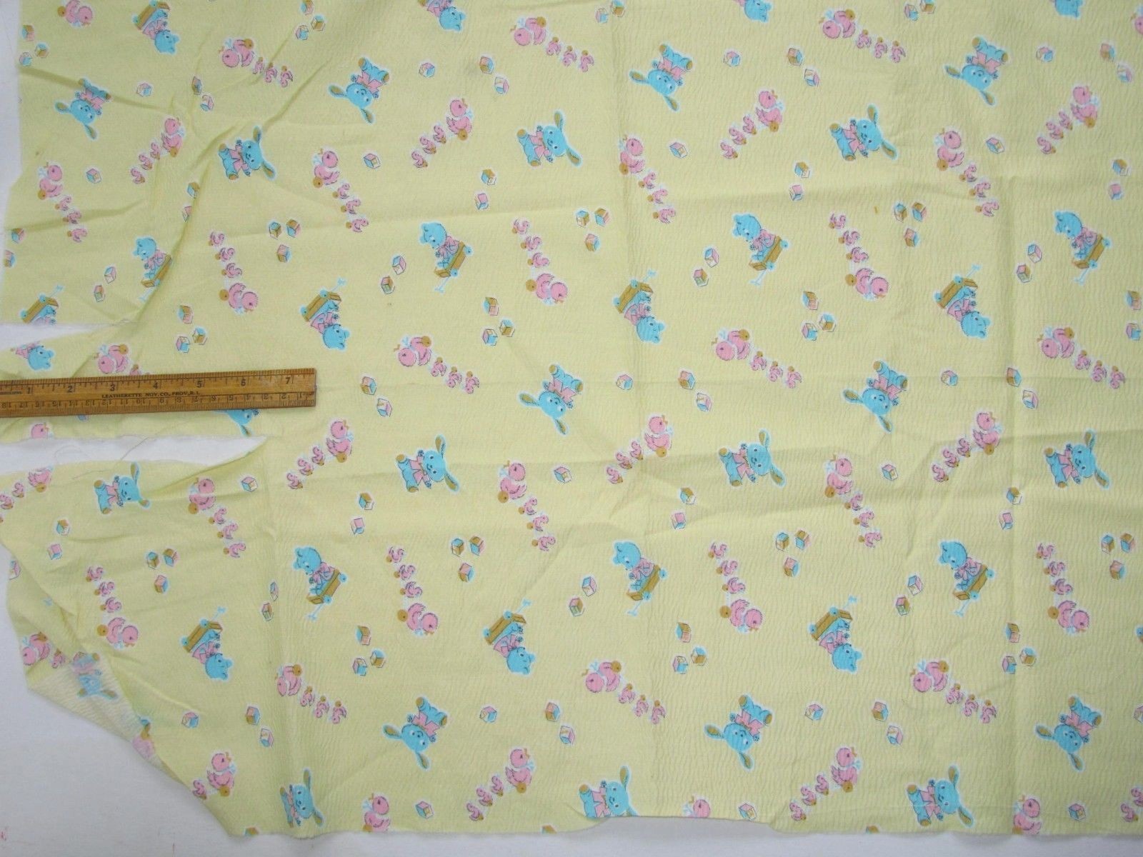 2 pcs. Vintage Juvenile Novelty Sear Sucker Fabric - Popeye - Bears & Ducks