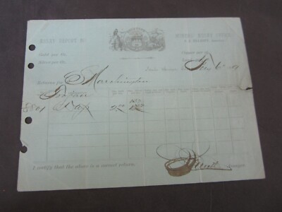 Old 1889 - IDAHO SPRINGS COLORADO - Miners ASSAY Office Document - MINING