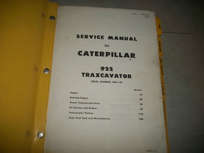 CATERPILLAR 922 TRAXCAVATOR TRACK LOADER CRAWLER REPAIR SHOP SERVICE MANUAL