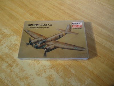 Minicraft Model Kits 1/144th Junkers JU-88 A-4 WWII German Aircraft Sealed