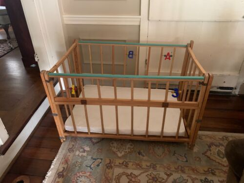 Antique Thayer Folding Baby Crib/ Playpen