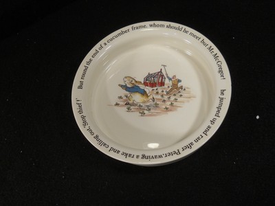 Wedgwood Peter Rabbit - Beatrice Potter Dinner/Child's Plate, Creamer, Porringer