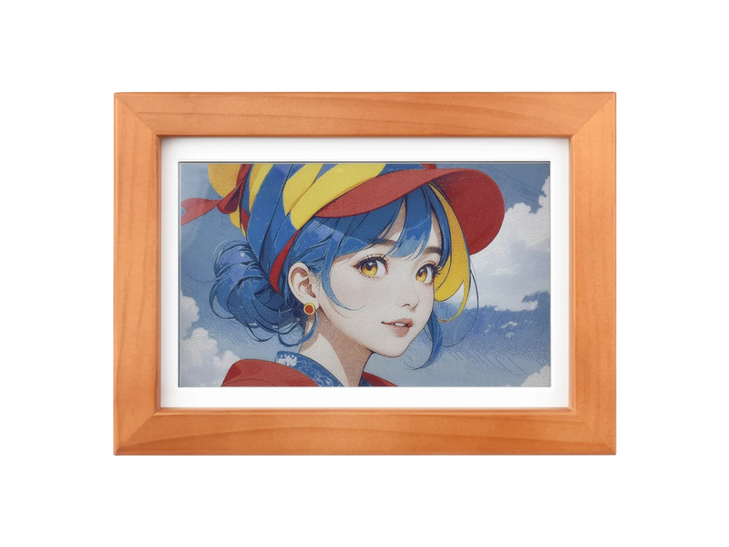 Waveshare ESP32-S3 PhotoPainter: 7.3" E6 E-Paper Display in Wood Frame, 800×480,