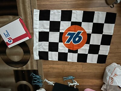 Nascar Union 76 Gas Checkered Flag 38 By 23 1/2 Conder Flag New In Box Old Stock