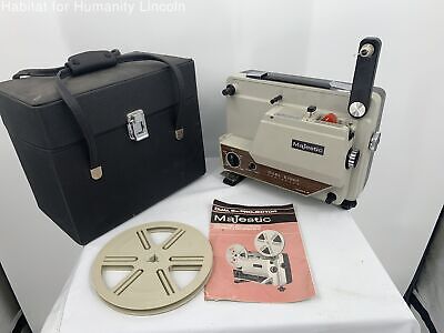 Vintage Majestic Reel To Reel Compact Dual 8 Projector With Case Model NSI-36