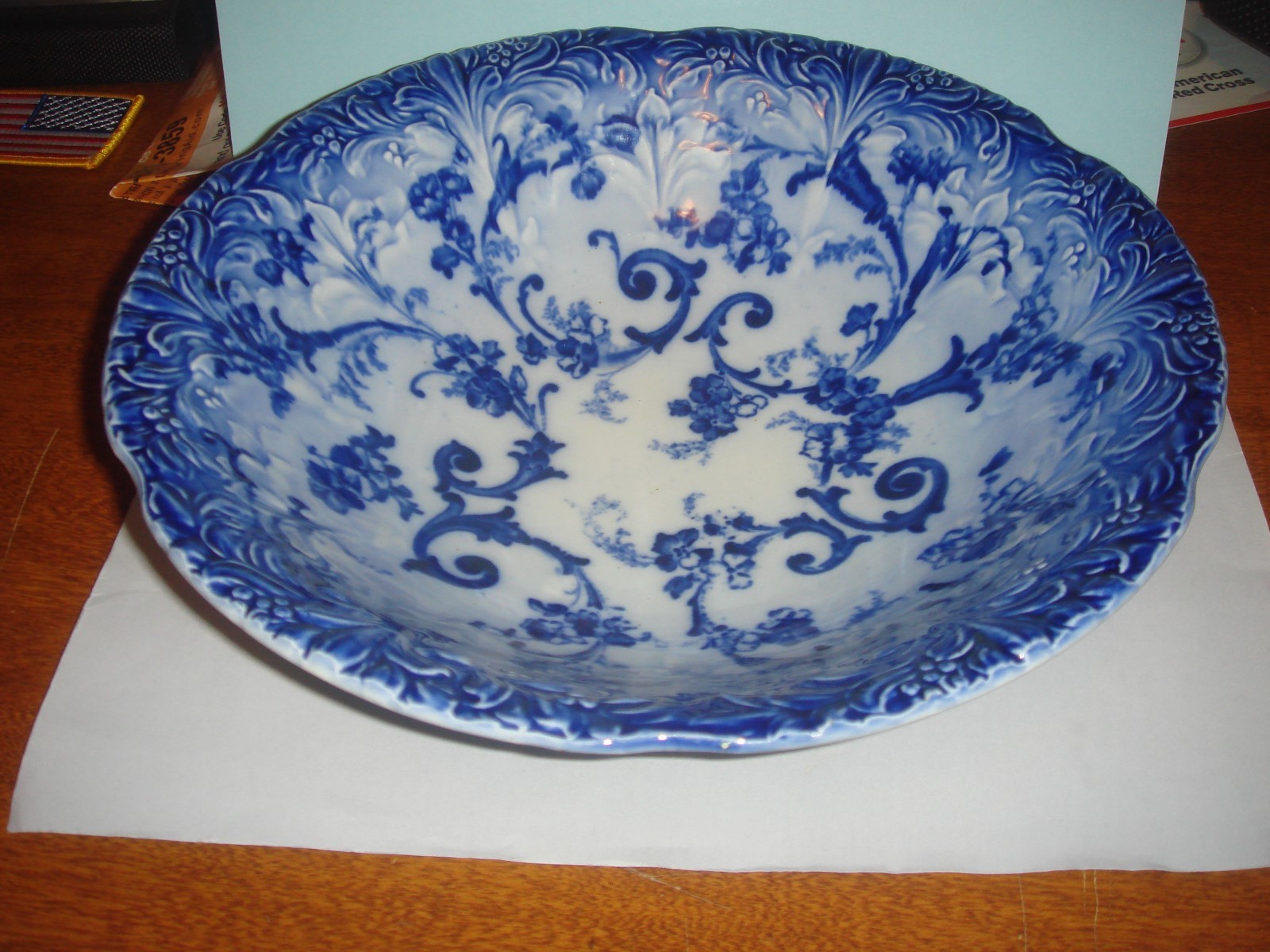 Antique Ridgways Gainsborough Large Blue Bowl
